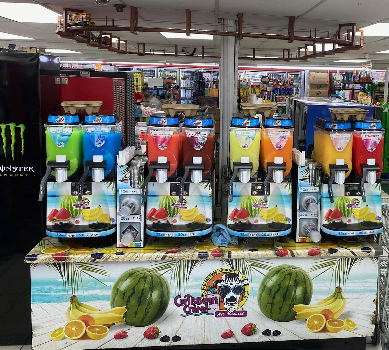 The slush machine wall at Tabo's Piggly Wiggly